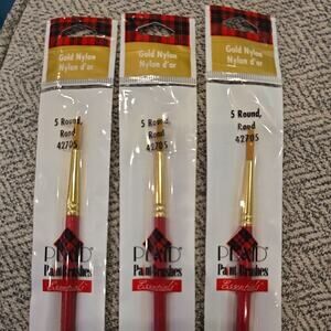 NWT Set of 3 Plaid Essentials #42705 Round 5 All Purpose Crafts Gold Nylon